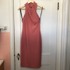 Rachel Roy Halter Sheath Dress in Guava Punch, size M.